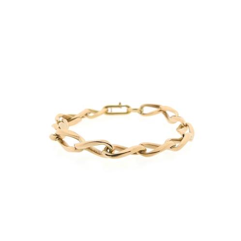 8 Krt. Gourmet schakel armband | 18 cm (roségouden armband), Handtassen en Accessoires, Antieke sieraden, Goud, Ophalen of Verzenden