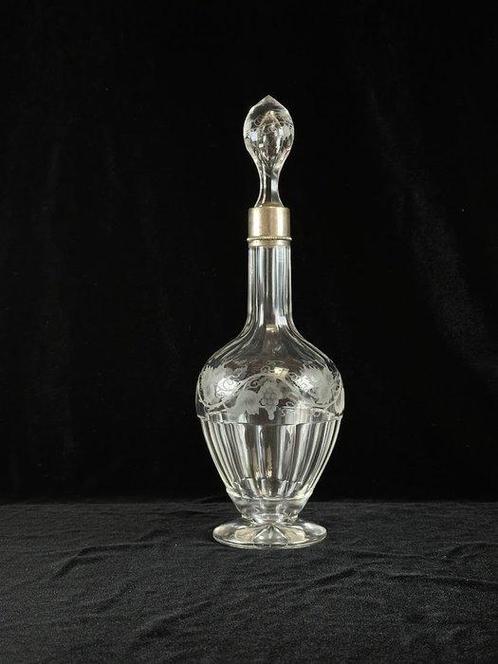 Fles - Antieke fles - kristal met rijke gebeitelde, Antiek en Kunst, Antiek | Zilver en Goud
