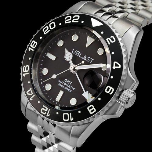 Ublast - Automatic Diver GMT - 20 ATM - UBDGMJ40BK - Heren -, Handtassen en Accessoires, Horloges | Heren