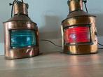 Navigation lamp, Ships lamp, Bow starboard lamp (2) - Glas,, Antiek en Kunst