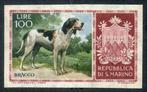 San Marino 1956 - Honden L. 100 niet gekarteld. Twee, Postzegels en Munten, Gestempeld