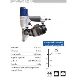 Kitpro basso c21/50-b1 tacker cloueuse pneumatique 25-50mm, Bricolage & Construction, Outillage | Outillage à main