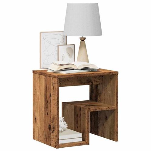 vidaXL Nachtkastje 40x30x40 cm bewerkt hout oud houtkleurig, Huis en Inrichting, Slaapkamer | Nachtkastjes, Nieuw, Verzenden