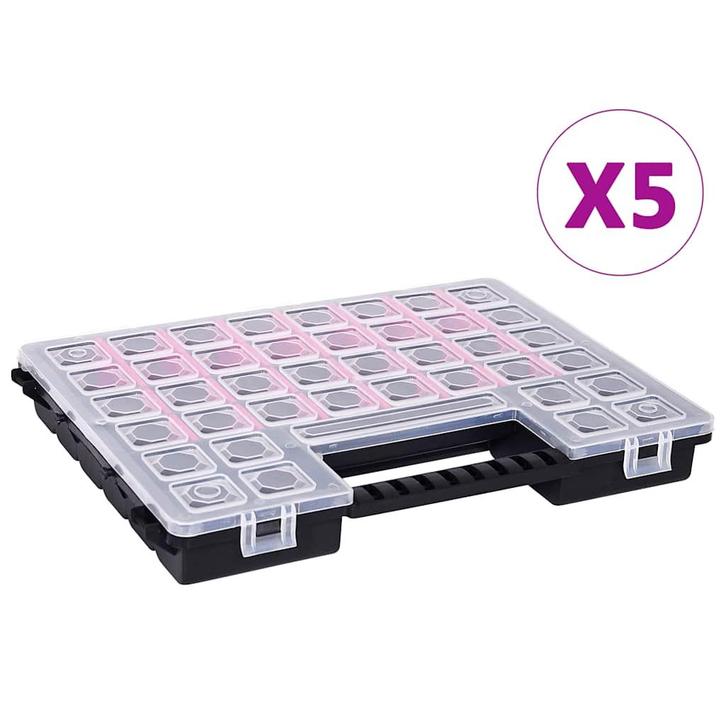 vidaXL Assortimentsdozen 5 st met verdelers 385x283x50 mm, Doe-het-zelf en Bouw, Gereedschapskisten, Nieuw, Verzenden