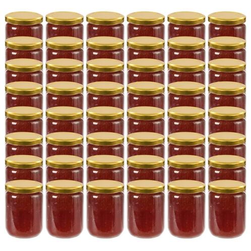 vidaXL Jampotten met goudkleurige deksels 48 st 230 ml glas, Maison & Meubles, Cuisine | Casseroles & Poêles, Envoi
