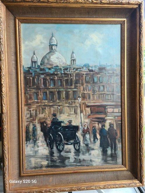 Jacob London. (1872 - 1953.) - Stadsgezicht met koetsier en, Antiek en Kunst, Kunst | Schilderijen | Klassiek