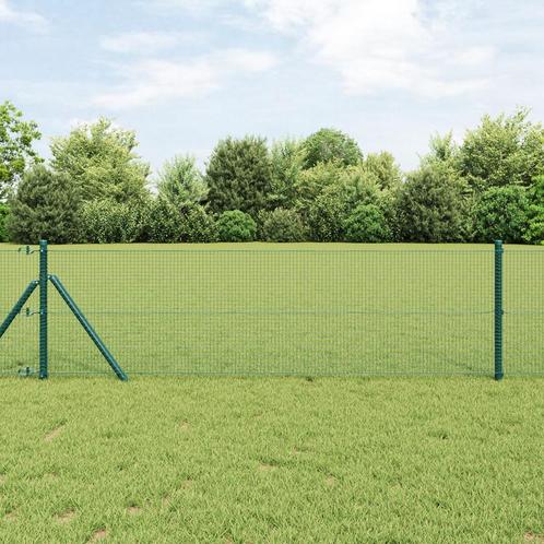 vidaXL Gelast Draadhek Groen 0.6x50 m Staal, Tuin en Terras, Tuinhekken en Hekwerk, Nieuw, Verzenden