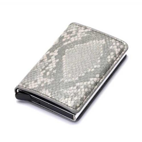 RFID Creditcard Houder Portemonnee - Vintage Leren Aluminium, Handtassen en Accessoires, Portemonnees, Nieuw, Verzenden