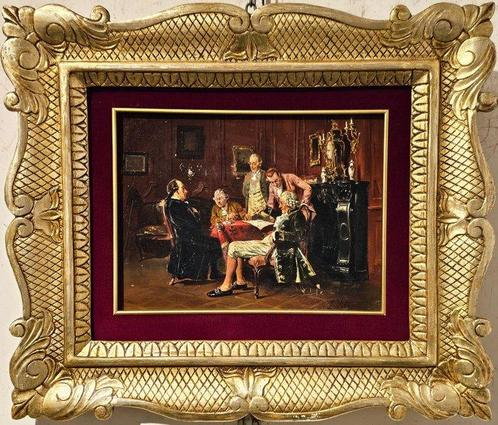 Francesco Peluso (1836 - 1916) - I politicanti, Antiek en Kunst, Kunst | Schilderijen | Klassiek