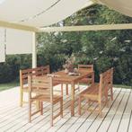 vidaXL Ensemble à manger de jardin 5pcs Bois de teck, Tuin en Terras, Verzenden