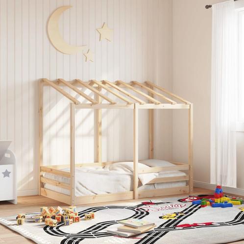 vidaXL Kinderbed met bedhuis 70x140 cm massief grenenhout, Huis en Inrichting, Slaapkamer | Bedden, Nieuw, Verzenden