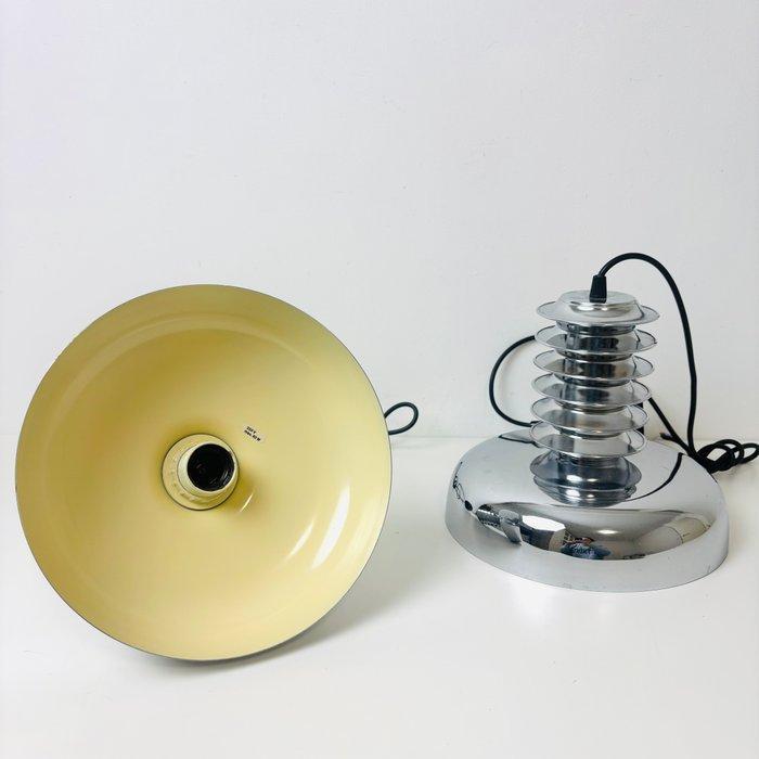 Lamp (2) - Art deco Space Age verchroomd hanglampen - Chroom, Antiek en Kunst, Antiek | Verlichting