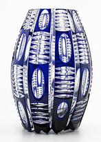 Meyrs Neffe Art Deco Faceted Cobalt Crystal Glass Vase 1920, Antiek en Kunst