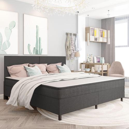 vidaXL Boxspringframe stof grijs 200x200 cm, Huis en Inrichting, Slaapkamer | Bedden, Nieuw, Verzenden