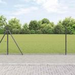 vidaXL Hek met Palen Grijs 1 x 100 m Staal, Tuin en Terras, Verzenden, Nieuw