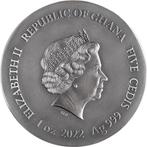 Ghana. 5 Cedis 2022 Three Wise Monkeys - Life Quotes 1 oz