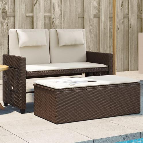 vidaXL Banc inclinable de jardin avec coussins marron, Tuin en Terras, Tuinsets en Loungesets, Verzenden