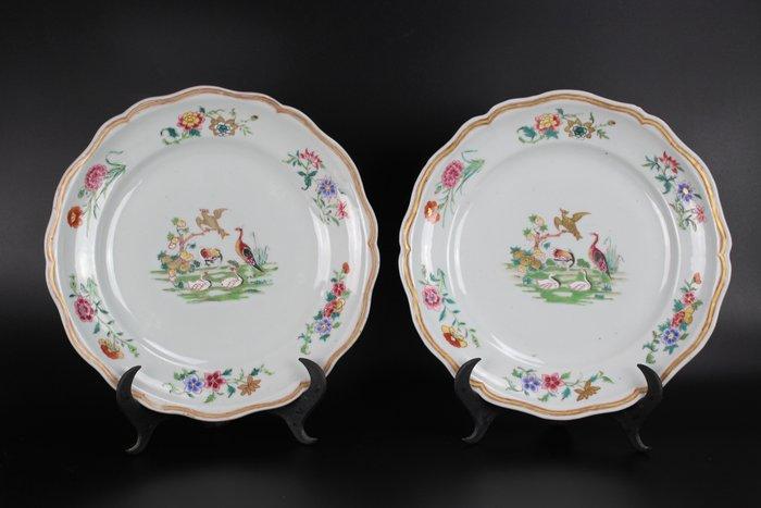 Bord (2) - Porselein - Qianlong - Fencai, Antiek en Kunst, Antiek | Overige Antiek