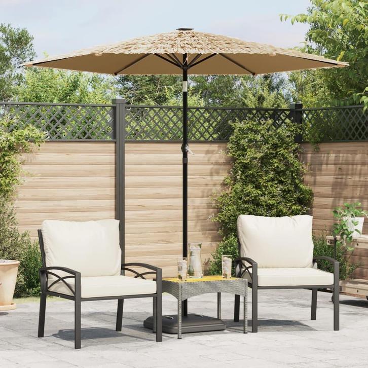 vidaXL Parasol met stalen paal 223x223x213 cm bruin, Tuin en Terras, Parasols, Nieuw, Verzenden