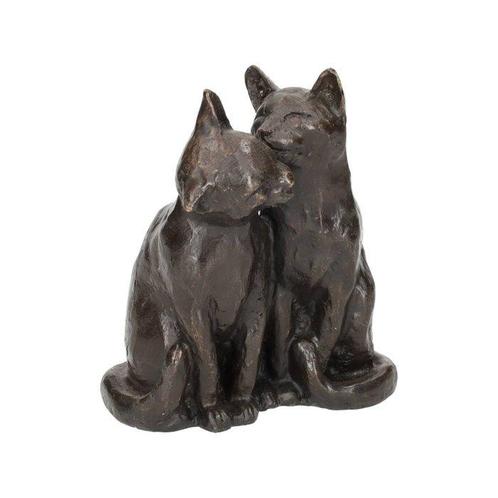 Beeldje - Cuddling cats in love - Brons, Antiek en Kunst, Kunst | Designobjecten