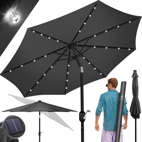 KESSER® Parasol LED Solar - Verstelbaar - Buigbaar - Antraci, Huis en Inrichting, Woonaccessoires | Overige, Verzenden