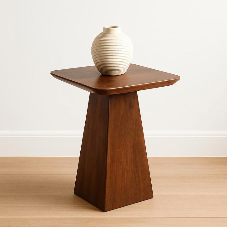 Salontafel Mangohout Salontafel Mick Vierkant Bruin 40x40 cm, Huis en Inrichting, Tafels | Salontafels, Nieuw, Overige houtsoorten