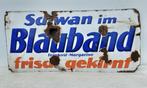 Emailleschild Schwan im Blauband Feinkost-Margarine -