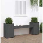 vidaXL Banc avec jardinières gris 180x36x63 cm bois, Verzenden