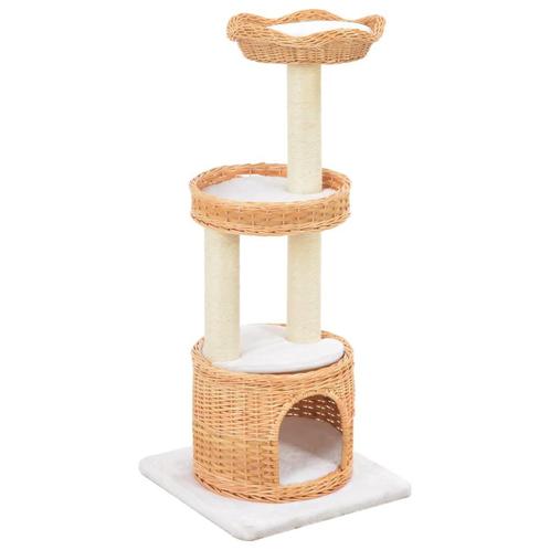 vidaXL Arbre à chat avec griffoir en sisal Naturel Bois, Dieren en Toebehoren, Katten-accessoires, Verzenden