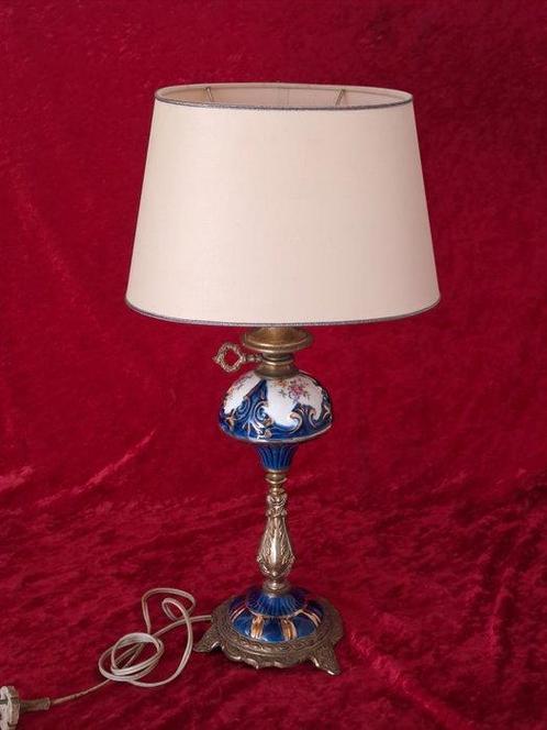 Lampe - Métal, Porcelaine, Textile - Magnifique lampadaire, Antiek en Kunst, Curiosa en Brocante
