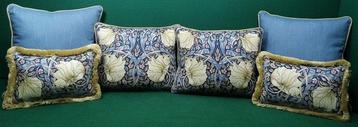 Ensemble de coussins avec tissu «Pimpernel», de Morris & Co,