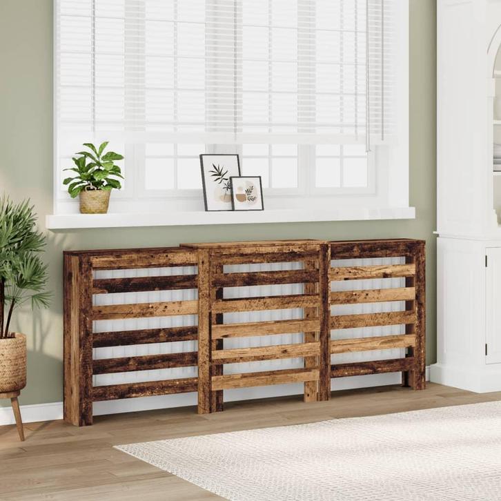 vidaXL Radiatorombouw 205x21,5x83,5 cm bewerkt hout oud hout, Doe-het-zelf en Bouw, Verwarming en Radiatoren, Nieuw, Verzenden