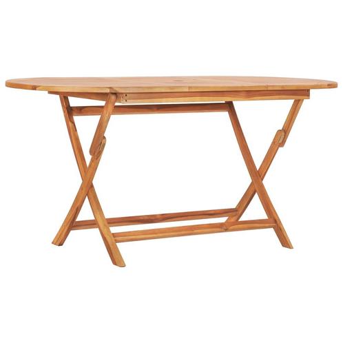 vidaXL Tuintafel inklapbaar 160x80x75 cm massief teakhout, Tuin en Terras, Tuintafels, Nieuw, Verzenden