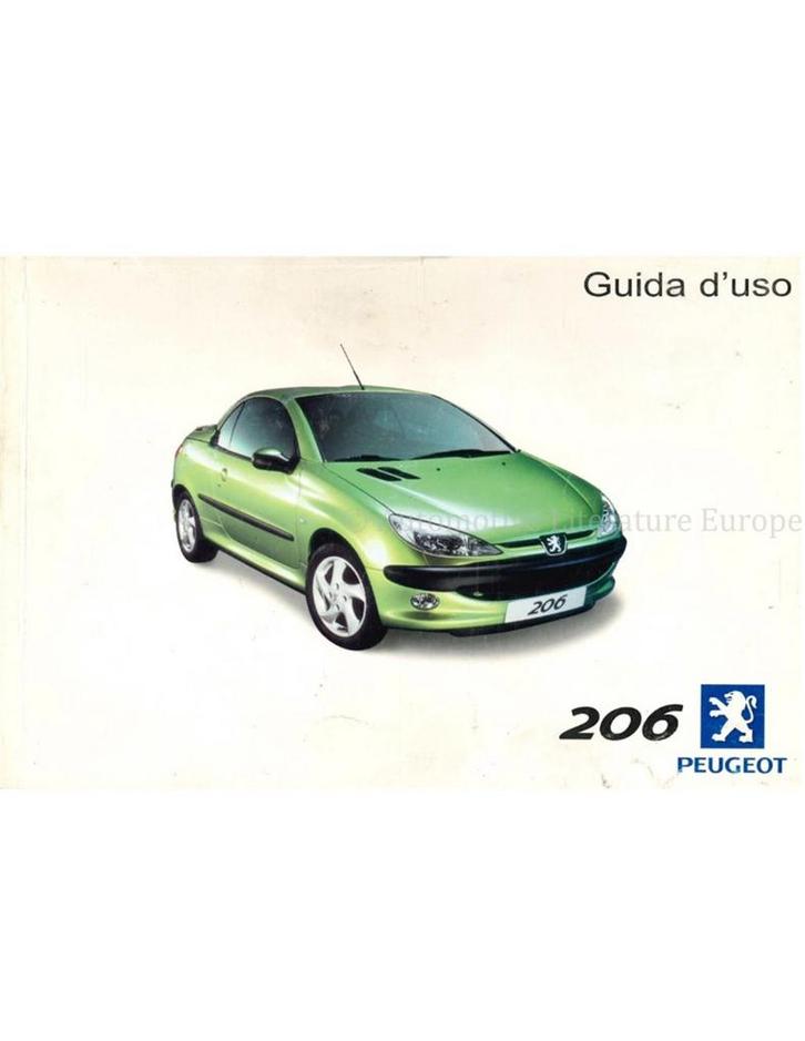 2001 PEUGEOT 206 CC INSTRUCTIEBOEKJE ITALIAANS, Autos : Divers, Modes d'emploi & Notices d'utilisation