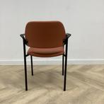 Tweedehands kantinestoel / vergaderstoel, oranje - zwart, Gebruikt, Zwart, Eén