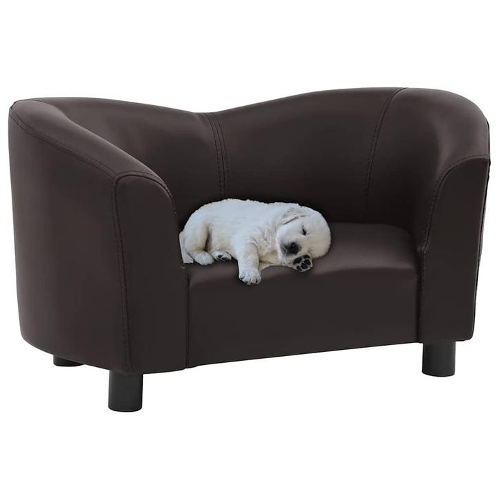 vidaXL Hondenbank 67x41x39 cm kunstleer bruin, Dieren en Toebehoren, Honden-accessoires, Nieuw, Verzenden