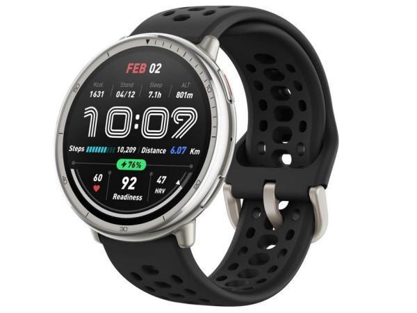 Veiling - Amazfit Active 2 Round Black, Handtassen en Accessoires, Smartwatches