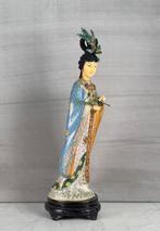 Figuur - Large Cloisonné courtesan - Verguld brons, Bot -