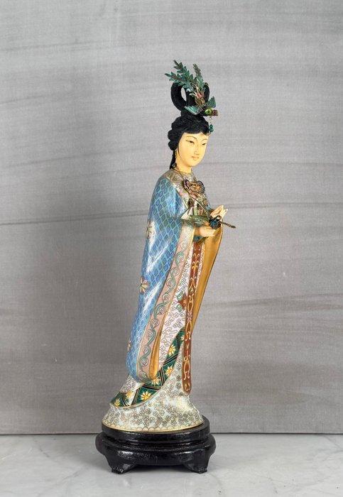 Figuur - Large Cloisonné courtesan - Verguld brons, Bot -, Antiek en Kunst, Antiek | Overige Antiek