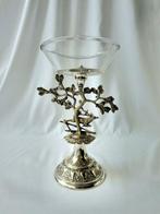 Art Nouveau - Stag - Kom op een voet - Glas, Verzilverd