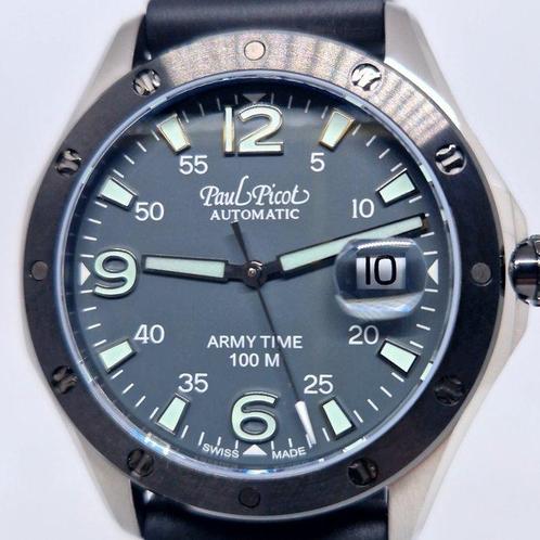 Paul Picot - Army Time - 9153 - Homme - 2020 et après, Handtassen en Accessoires, Horloges | Heren