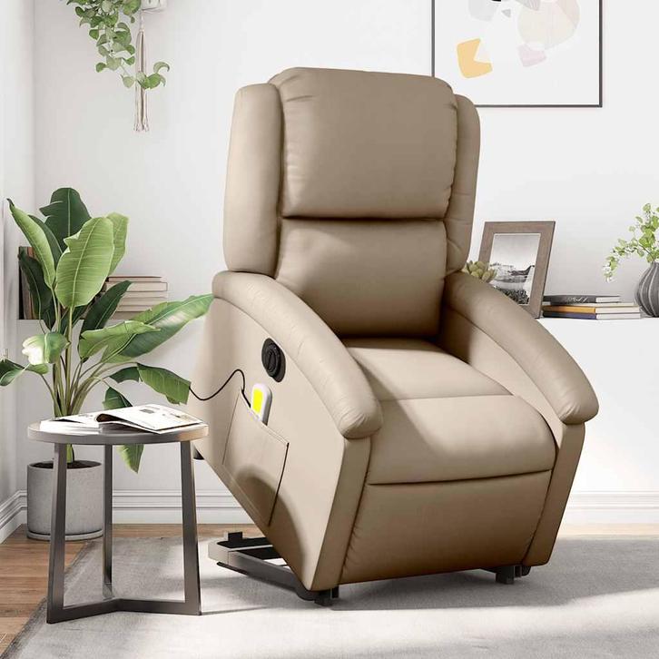 vidaXL Sta-op-massagestoel elektrisch kunstleer, Huis en Inrichting, Fauteuils, Nieuw, Verzenden
