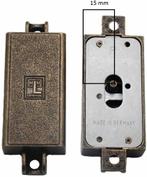 Spanjoletslot 15 mm rechts brons, Klink of Kruk