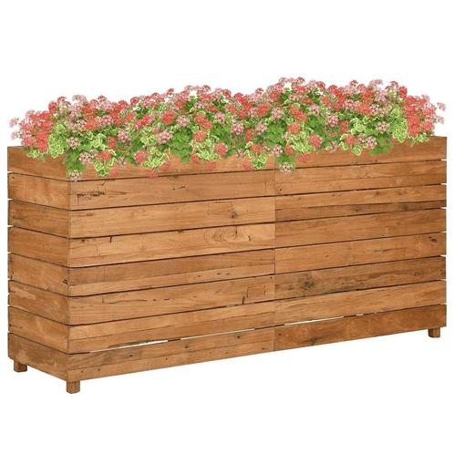 vidaXL Plantenbak verhoogd 150x40x72 cm gerecycled teakhout, Tuin en Terras, Bloempotten, Nieuw, Verzenden