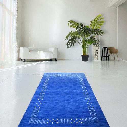 Zacht blauw Gabbeh - Vloerkleed - 215 cm - 140 cm -, Huis en Inrichting, Stoffering | Tapijten en Vloerkleden