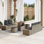 vidaXL Tuinbank Set met kussen 8 pcs Grijs poly rattan, Verzenden, Nieuw