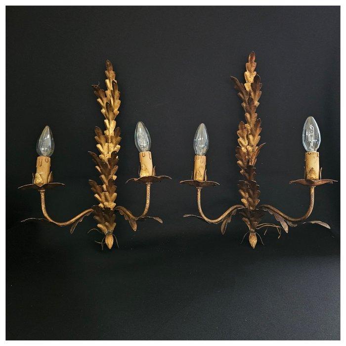 Wandlamp - Smeedijzer - Twee grote smeedijzere Italiaanse, Antiek en Kunst, Curiosa en Brocante