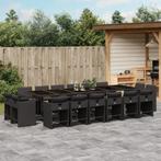 vidaXL 17-delige Tuinset met kussens poly rattan zwart, Tuin en Terras, Tuinsets en Loungesets, Verzenden, Nieuw, Tuinset