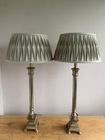 Tafellamp (2) - XL ornamenten kolom zilverkleurige, Antiek en Kunst