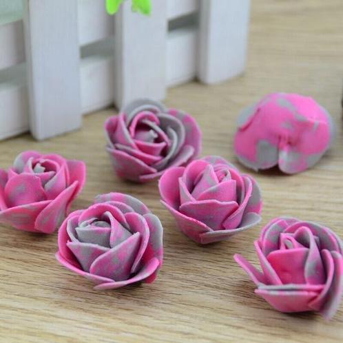 Foamroos, foamrozen gemeleerd los 35mm +/-50 stuks., Huis en Inrichting, Woonaccessoires | Kunstplanten en Kunstbloemen, Nieuw